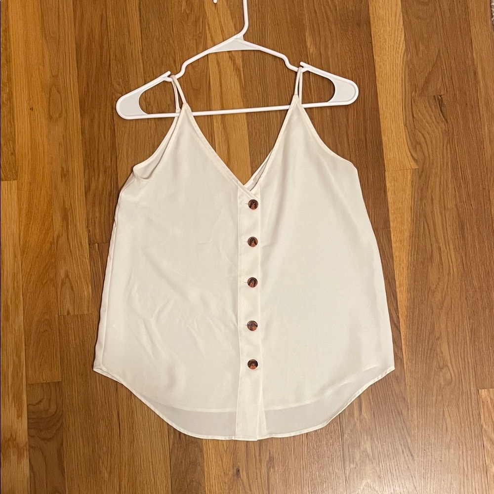 LOFT Cream Button-Down Camisole